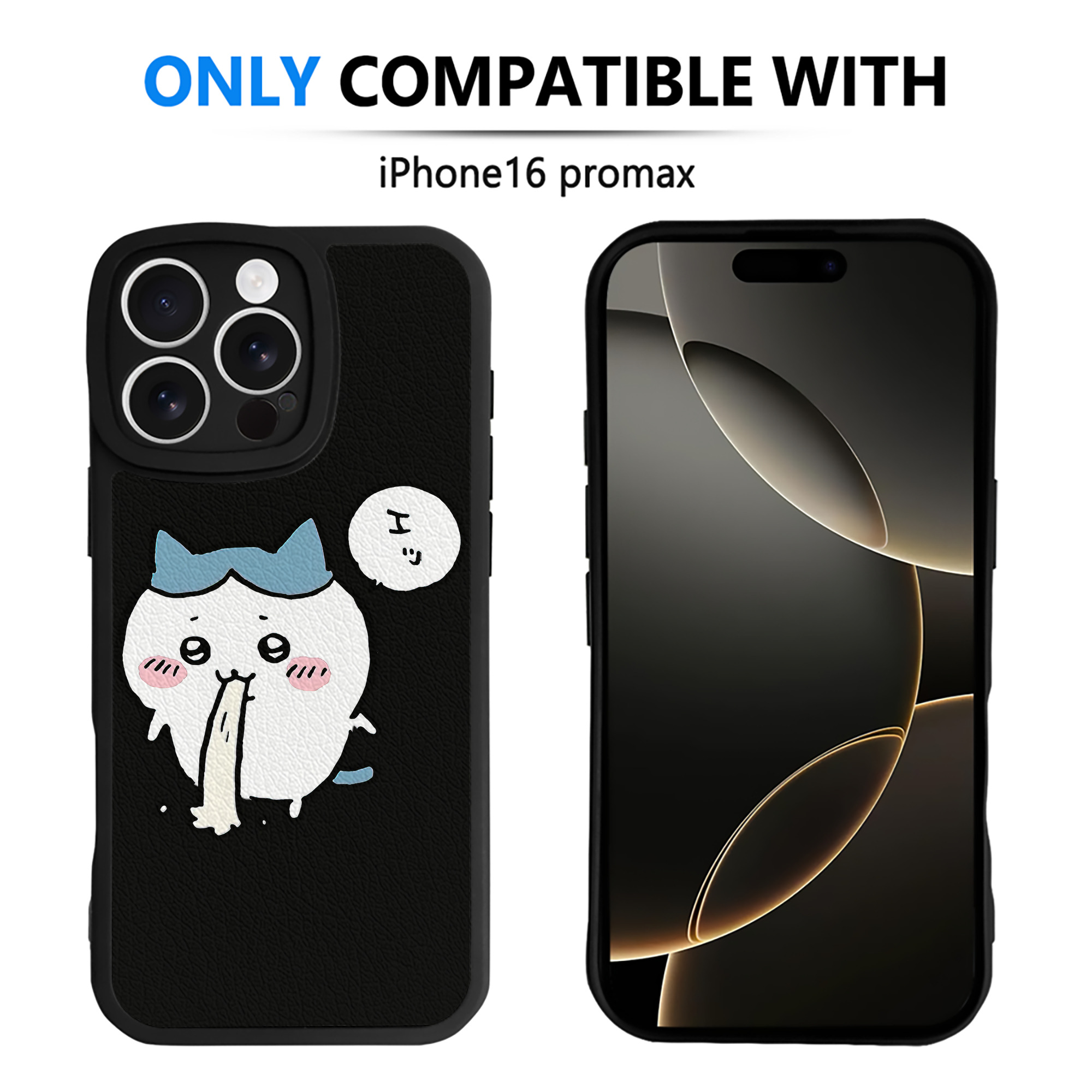 （画像用） ちいかわ ハチワレ Chii-kawa hachiware 【iPhone 16シリーズ対応】シリコンスマホケース（レザー調） 材質：シリコン